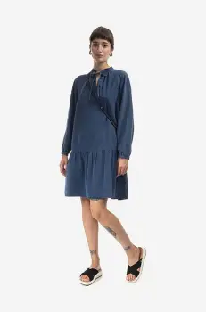 A.P.C. rochie culoarea bleumarin, mini, evazati COEYL.F05944-INDIGOWASH imagine