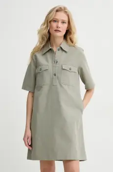 A.P.C. rochie din bumbac robe selia culoarea verde, mini, drept, COGBJ.F35177 imagine