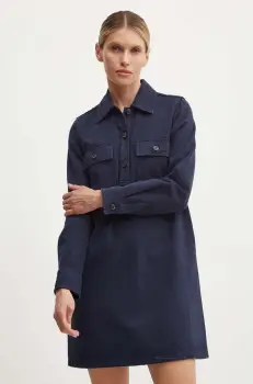 A.P.C. rochie jeans robe mia culoarea albastru marin, mini, drept, COGZV.F05878 imagine