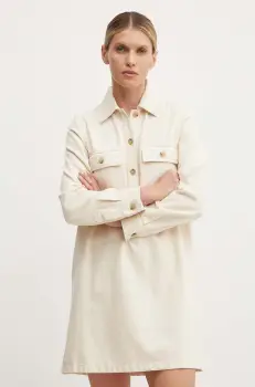 A.P.C. rochie jeans robe mia culoarea bej, mini, drept, COGZV.F05878 imagine