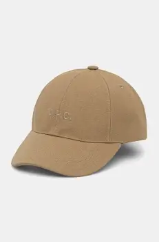 A.P.C. sapca de baseball din bumbac casquette charlie culoarea bej, uni, COGYX.M24069 imagine