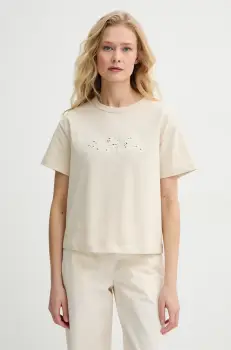 A.P.C. tricou din bumbac annie - GOTS femei, culoarea bej, COHBQ.F26495 imagine