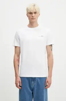 A.P.C. tricou din bumbac Standard Item Gots barbati, culoarea alb, cu imprimeu, COHBO-M26404 imagine