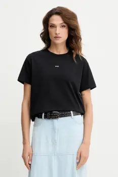 A.P.C. tricou din bumbac t-shirt boxy micro logo GOTS femei, culoarea negru, COHBW.F26387 imagine