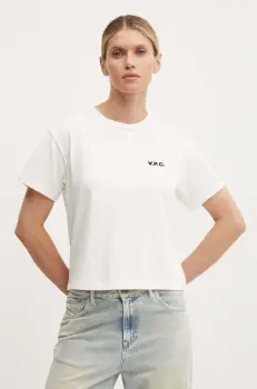 A.P.C. tricou din bumbac t-shirt boxy petit vpc femei, culoarea alb, COHBQ.F26390 imagine