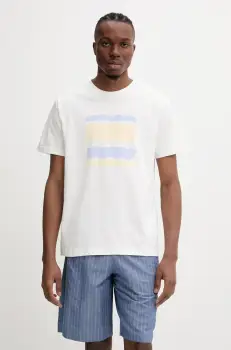 A.P.C. tricou din bumbac t-shirt malone culoarea alb, cu imprimeu, COGCK.M26506 imagine