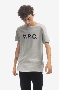 A.P.C. tricou din bumbac VPC Color culoarea gri, cu imprimeu COEZB.H26943-LIGHTGRAYC imagine