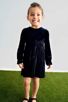 Abel&Lula rochie de catifea pentru copii culoarea bleumarin, mini, evazati, 5533 imagine