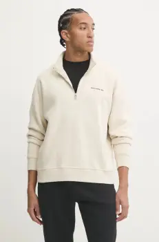 Abercrombie & Fitch bluza barbati, culoarea bej, neted, KI122-4365 imagine