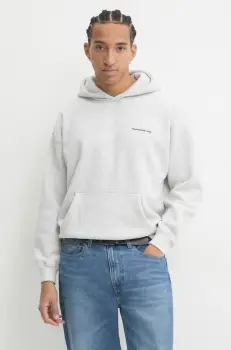 Abercrombie & Fitch bluza barbati, culoarea gri, cu gluga, melanj, KI122-4366 imagine