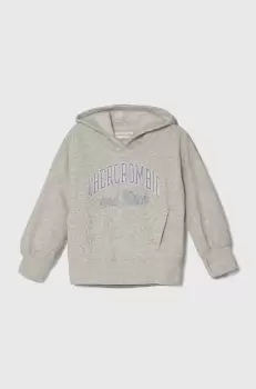 Abercrombie & Fitch bluza copii culoarea gri, cu gluga, cu imprimeu imagine