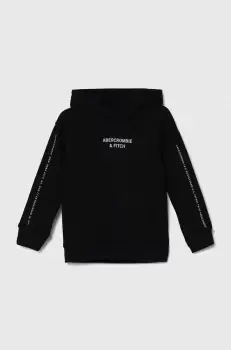 Abercrombie & Fitch bluza copii culoarea negru, cu gluga, cu imprimeu imagine