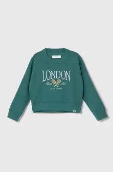 Abercrombie & Fitch bluza copii culoarea verde, cu imprimeu imagine