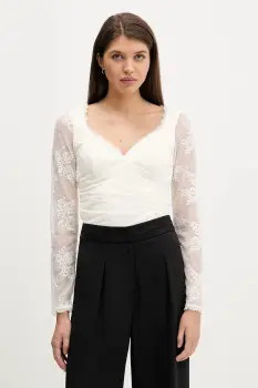 Abercrombie & Fitch bluza culoarea bej, cu imprimeu, KI139-5872-178 imagine