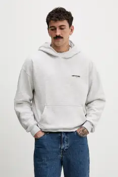 Abercrombie & Fitch bluza culoarea gri, cu gluga, melanj, KI122-5519-112 imagine