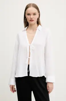 Abercrombie & Fitch bluza din bumbac femei, culoarea alb, neted, KI140-5000 imagine