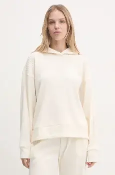 Abercrombie & Fitch bluza femei, culoarea bej, cu gluga, neted, KI152-4215 imagine