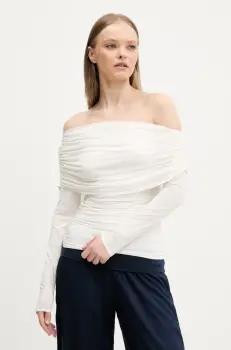 Abercrombie & Fitch bluza femei, culoarea bej, neted, KI139-5204 imagine