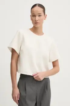 Abercrombie & Fitch bluza femei, culoarea bej, neted, KI140-4331 imagine