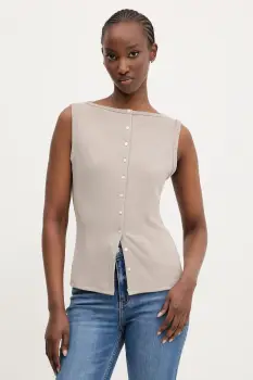 Abercrombie & Fitch bluza femei, culoarea bej, uni, KI139-5175 imagine