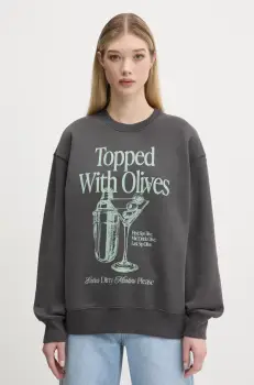 Abercrombie & Fitch bluza femei, culoarea gri, cu imprimeu, KI152-5076 imagine