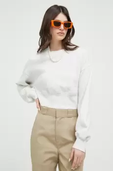 Abercrombie & Fitch bluza femei, culoarea gri, melanj imagine