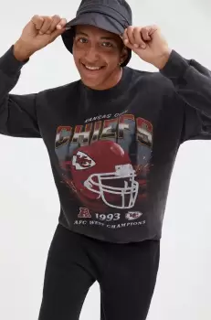 Abercrombie & Fitch bluza x NFL barbati, culoarea gri, modelator imagine