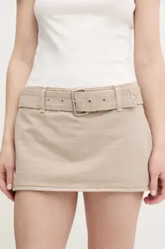 Abercrombie & Fitch fusta si pantaloni denim culoarea bej, mini, drept, KI143-5308 imagine