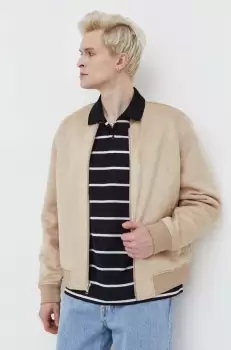 Abercrombie & Fitch geaca bomber barbati, culoarea bej, de tranzitie imagine