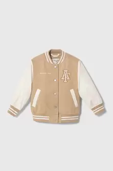 Abercrombie & Fitch geaca bomber pentru copii culoarea bej imagine