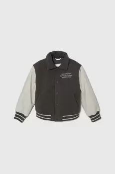 Abercrombie & Fitch geaca bomber pentru copii culoarea gri imagine