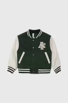 Abercrombie & Fitch geaca bomber pentru copii culoarea verde imagine