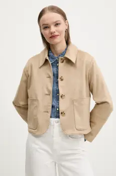 Abercrombie & Fitch geaca culoarea bej, de tranzitie, oversize, KI144-5055 imagine