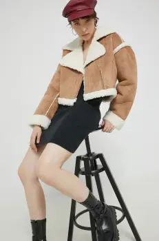 Abercrombie & Fitch geaca femei, culoarea bej, de tranzitie imagine