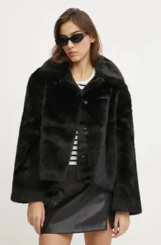 Abercrombie & Fitch geaca femei, culoarea negru, de tranzitie, oversize, KI144-4284 imagine