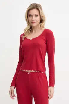 Abercrombie & Fitch longsleeve de pijama culoarea bordo, KI146-4045 imagine