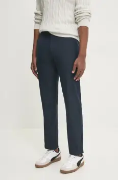 Abercrombie & Fitch pantaloni barbati, culoarea albastru marin, drept, KI130-4101 imagine