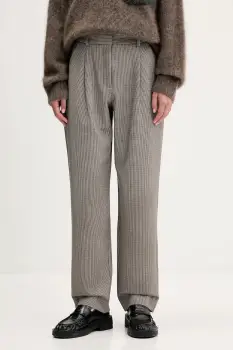 Abercrombie & Fitch pantaloni culoarea maro, drept, high waist, KI156-5414-407 imagine