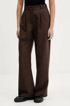 Abercrombie & Fitch pantaloni culoarea maro, lat, high waist, KI156-5502-480 imagine