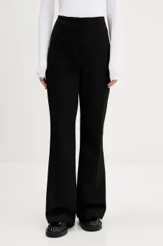 Abercrombie & Fitch pantaloni culoarea negru, evazati, high waist, KI156-5443-900 imagine