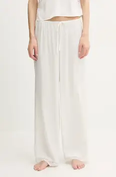 Abercrombie & Fitch pantaloni de pijama culoarea bej, satin, KI146-5051 imagine