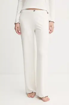 Abercrombie & Fitch pantaloni de pijama femei, culoarea bej, KI146-4085 imagine