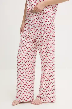 Abercrombie & Fitch pantaloni de pijama femei, culoarea bej, satin, KI146-5047 imagine