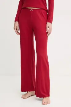 Abercrombie & Fitch pantaloni de pijama femei, culoarea bordo, KI146-4085 imagine