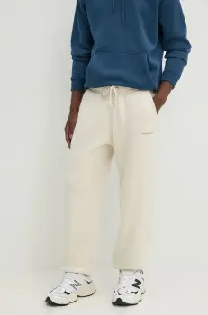 Abercrombie & Fitch pantaloni de trening culoarea bej, neted, KI134-4046 imagine