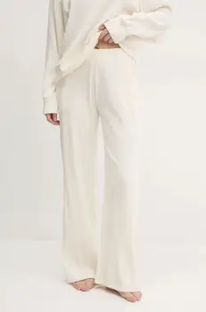 Abercrombie & Fitch pantaloni de trening culoarea bej, neted, KI147-4076 imagine