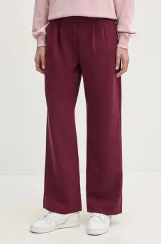 Abercrombie & Fitch pantaloni femei, culoarea bordo, drept, high waist, KI156-4475 imagine