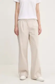 Abercrombie & Fitch pantaloni femei, culoarea gri, drept, high waist, KI156-4415 imagine
