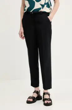 Abercrombie & Fitch pantaloni femei, culoarea negru, mulata, high waist, KI156-5069 imagine