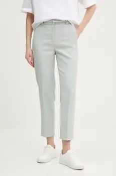 Abercrombie & Fitch pantaloni femei, culoarea verde, drept, high waist, KI156-5067 imagine